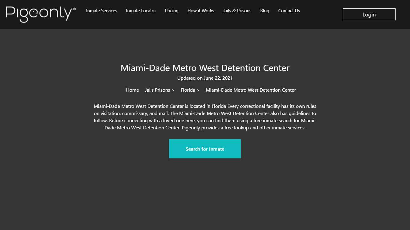 Miami-Dade Metro West Detention Center Inmate Search | Florida